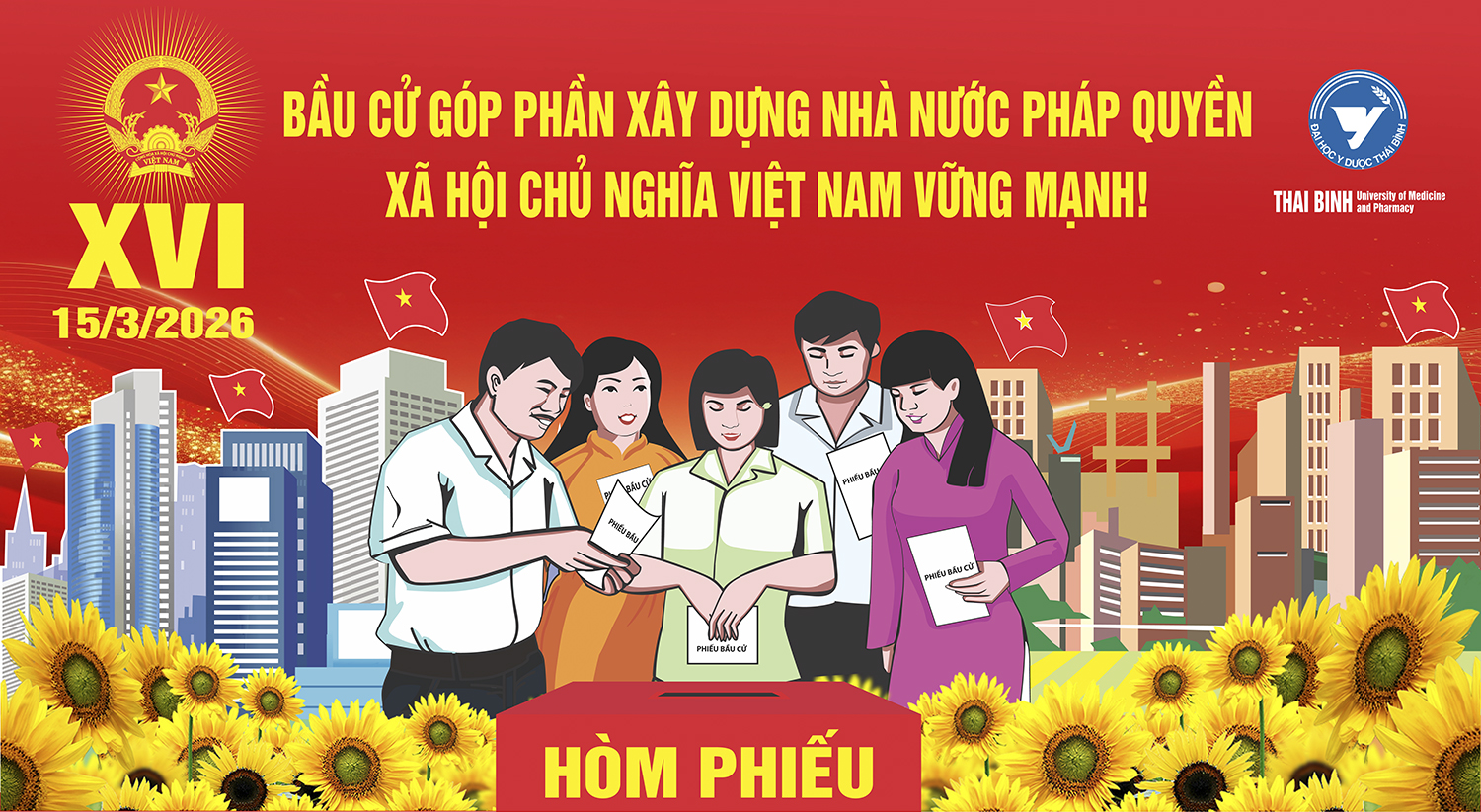 Triển khai sớm, đa dạng các hình thức tuyên truyền bầu cử tại Trường Đại học Y Dược Thái Bình