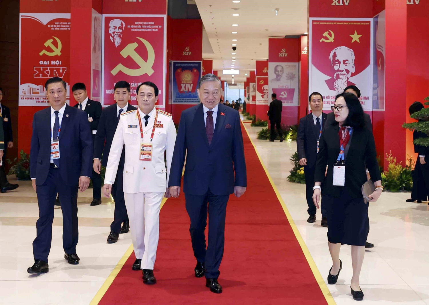 Tổng Bí thư Tô Lâm đến Trung tâm Hội nghị Quốc gia (Hà Nội). Ảnh: TTXVN