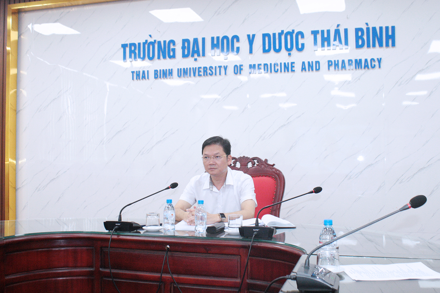 Trường Đại học Y Dược Thái Bình tổ chức phiên họp trực tuyến lần thứ hai với AUN-QA, hoàn thiện công tác chuẩn bị đánh giá ngoài 02 chương trình đào tạo